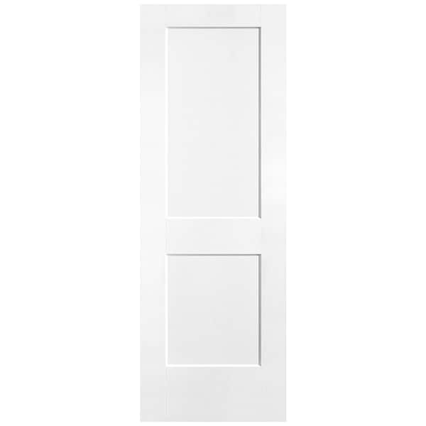Masonite 28 in. x 80 in. 2-Panel Logan Single Bore Solid Core Ultra Pure White Molded Composite Interior Door Slab