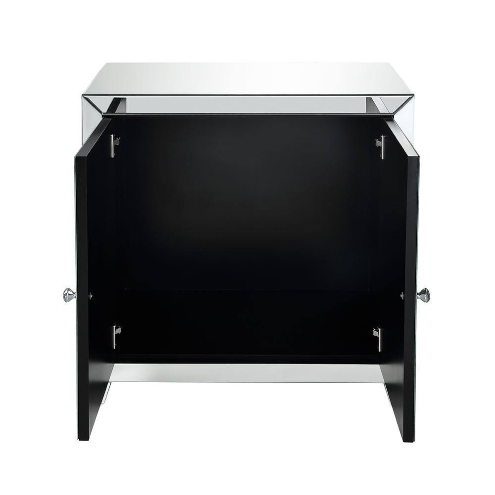 Mirrored Glam Console Table with Faux Diamond Storage