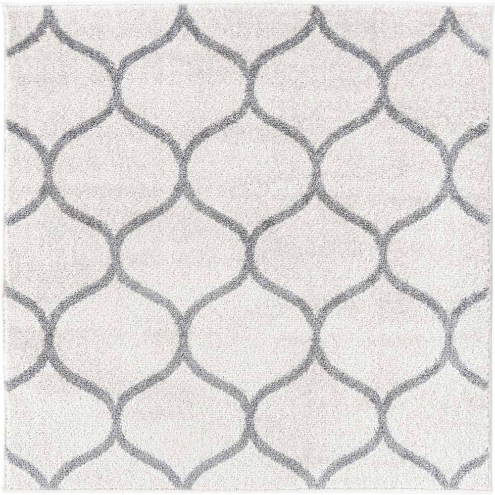 Trellis Frieze Collection Area Rug - Rounded (7 ft. 10 in. Square Ivory/Gray) price history on PriceWatchPro