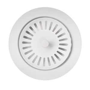 3.5 in. Metal Basket Strainer Drain Assembly in White