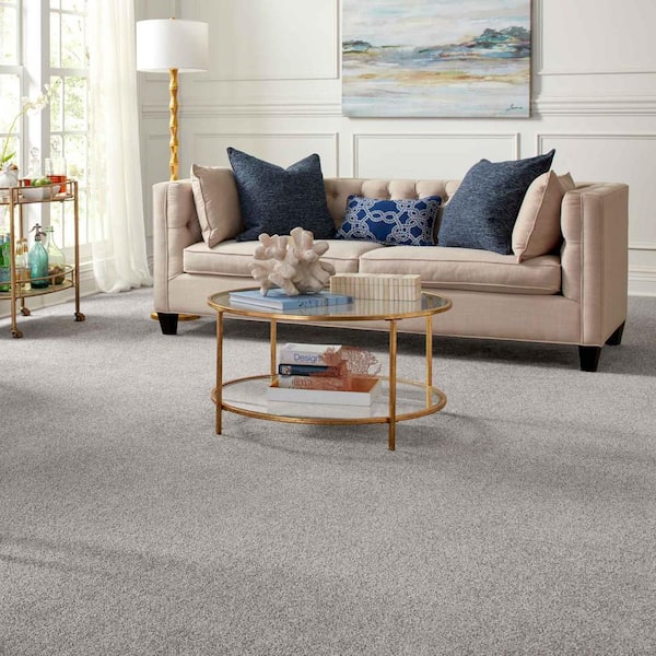 Tides Edge - Inkwell Gray 50 oz. Triexta PET Texture Installed CarpetCarpet