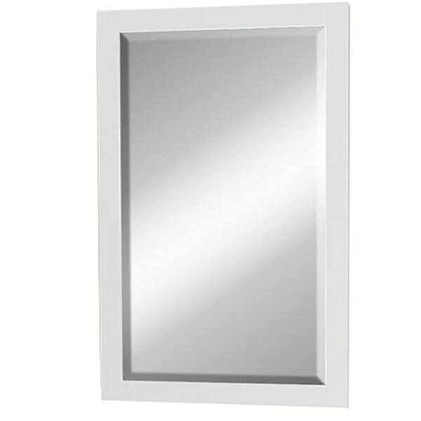 Wyndham Collection Premiere 24 in. W x 36.25 in. H Framed Wall Mirror in ror in White