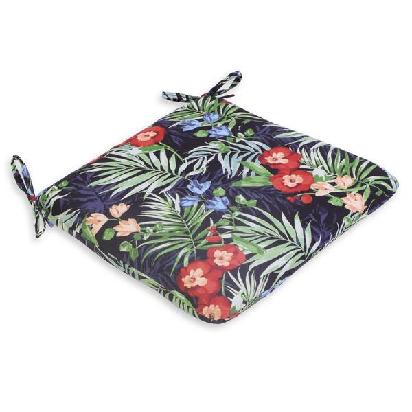 hampton bay luella tropical trapezoid outdoor seat cushion