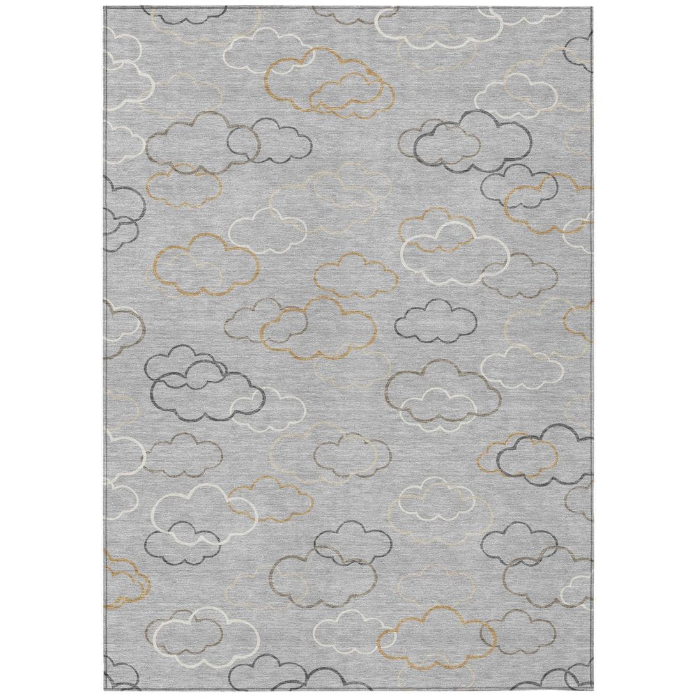 Chantille Machine Washable Indoor/Outdoor Abstract ACN2508 Silver 3 ft. x 4 ft. Area Rug price history on PriceWatchPro