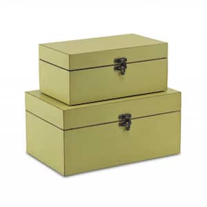 Bernadette 4.5-Qt. Storage Box in Green (Set of 2)