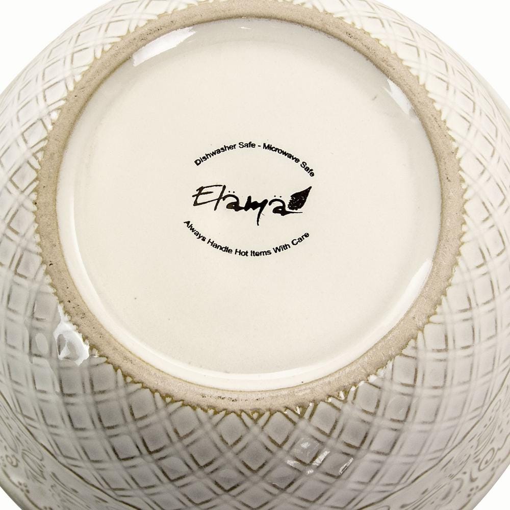 Ivory Floral Ceramic Square Dinnerware Set, Service for 4