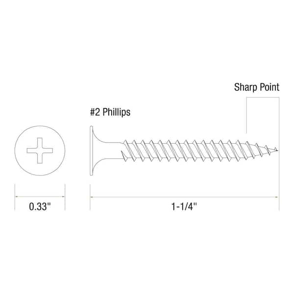 6-18X2 Phillips Bugle Head Fine Thread Drywall Screw Black