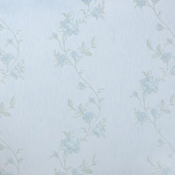 Dundee Deco Falkirk McGowen III Light Blue Vintage Botanical Peel and Stick Self Adhesive Wallpaper (Covers 35.5 sq. ft.)
