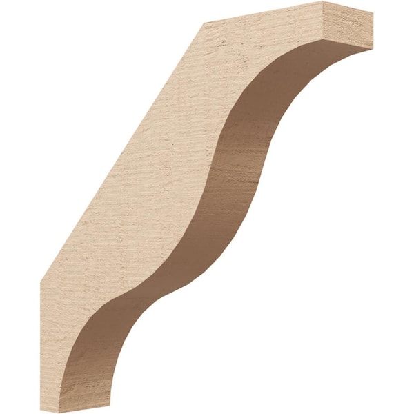 Ekena Millwork 3 in. x 16 in. x 16 in. Funston Rough Cedar Woodgrain Timberthane Polyurethane Knee Brace, Primed