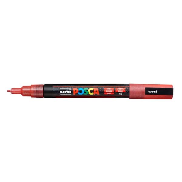 POSCA PC-3M Fine Bullet Paint Marker, Glitter Red 081911 - The Home Depot