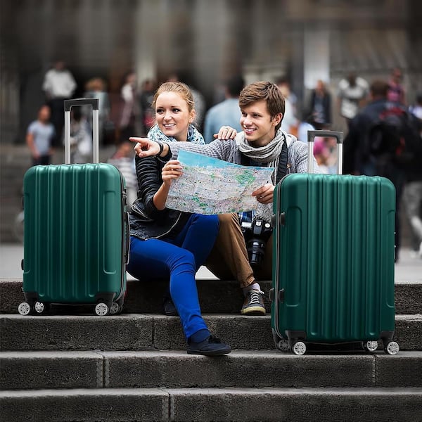 Karl home Nested Hardside Luggage Set in Blackish Green, 3-Piece