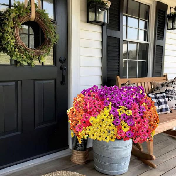 Unbranded 12.98 in. Multi-Colored Outdoor Artificial Lavender Flowers 20-Bundles