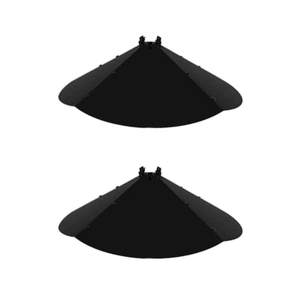 24 in. Adjustable Non-Electric Squirrel Guard Metal Baffle for Bird Feeders Fits 4x4 Wooden Post No Pole Removal Black