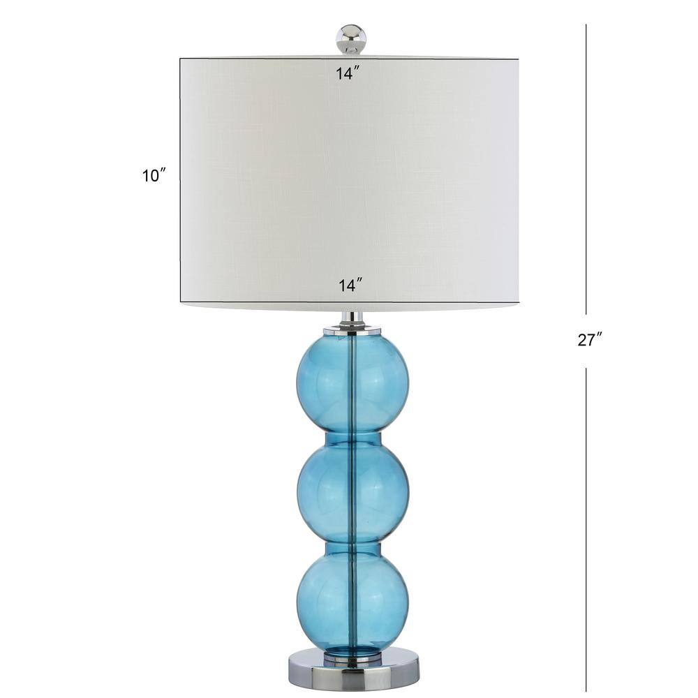 Bella 27" Sky Blue Glass Triple-Sphere Table Lamp Set