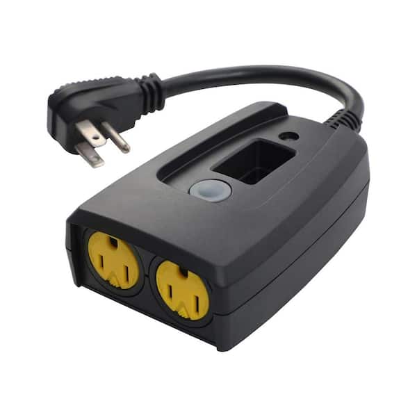 Vrbgify 15 Amp 125V 540 min. Waterproof Outdoor Plug-in Countdown Timer with 2 Grounded Outlets for String Garden Light