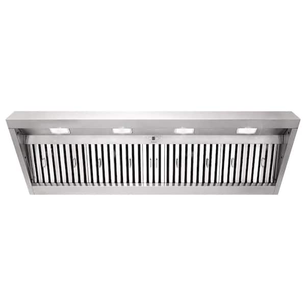 Akicon 60 in. 1200 CFM Ducted Insert Range Hood in Stainless Steel with Dimmable LED Lights 4-Speeds
