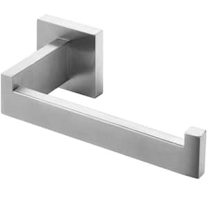 Wall Mounted Square Toilet Paper Holder Roll Storage Dispenser in Brushed Nickel