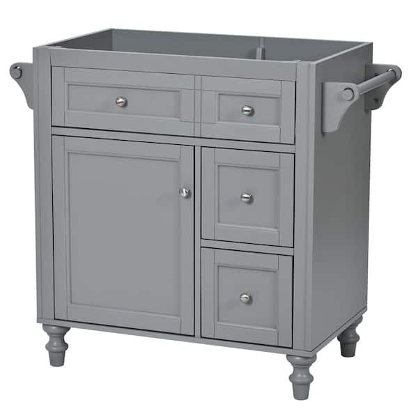 30 in. Modern Bath Vanity Cabinet without Top in Gray Unassembled