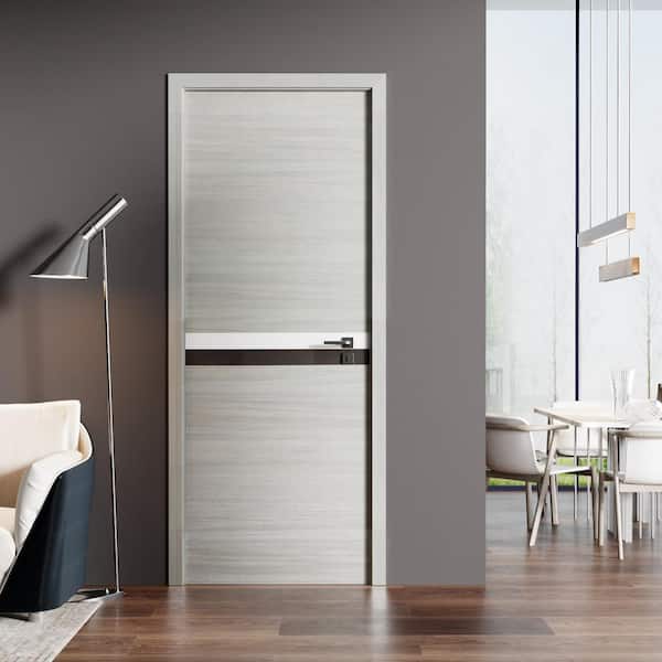 WEGATE 36 in. x 84 in. Gray Melamine Standard Door Panel, Hardware Not Included, MDF, Barn Door Slab