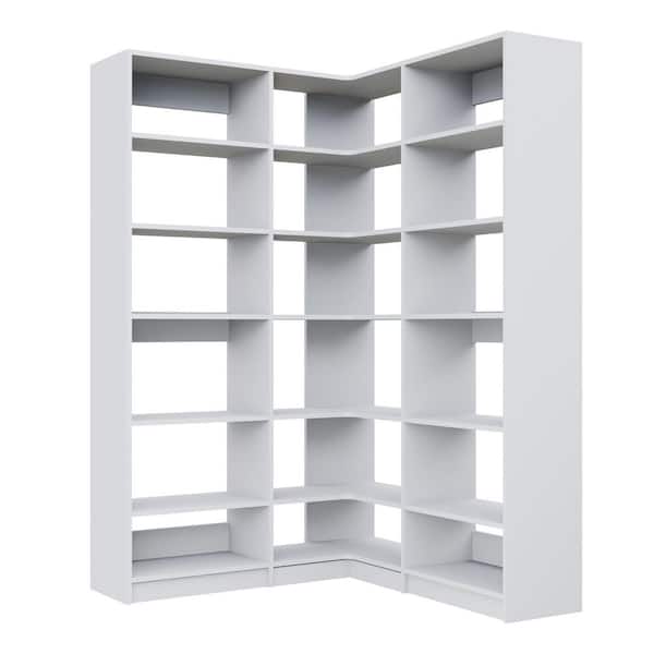 Alto Pantry Collection 47.25 in. W White Wall Mounted 2-Shelf Towers and Corner Shelf Tower Wood Closet System