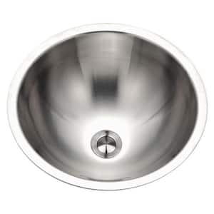 Houzer Opus 16 in. Stainless Steel Topmount Single Round Bowl Bathroom Sink - CRT-1620-1