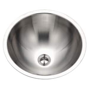 Opus Series 16.8 in. Conical Top Mount Single Bowl Lavatory Sink with Overflow in Stainless Steel