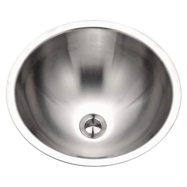 HOUZER Opus Series Conical Undermount 16.8 in. Single Bowl Lavatory Sink in Stainless Steel