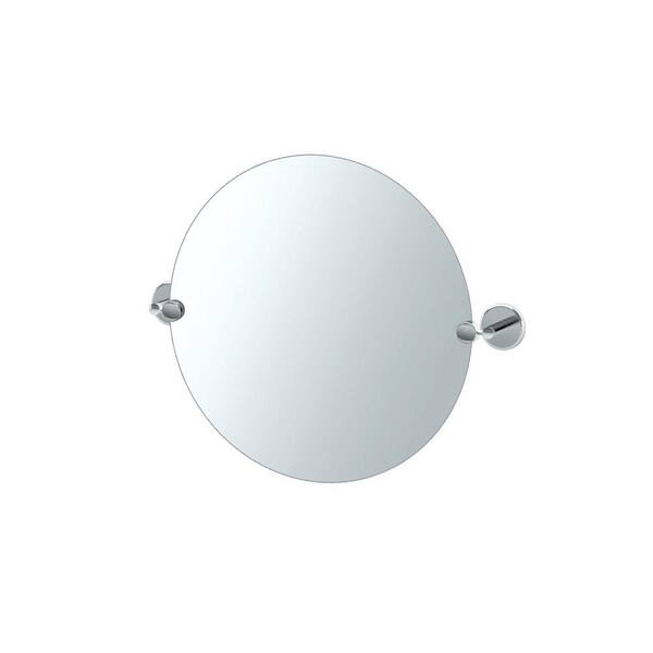 Gatco Vogue 24 in. x 20 in. Frameless Single Round Mirror in Chrome
