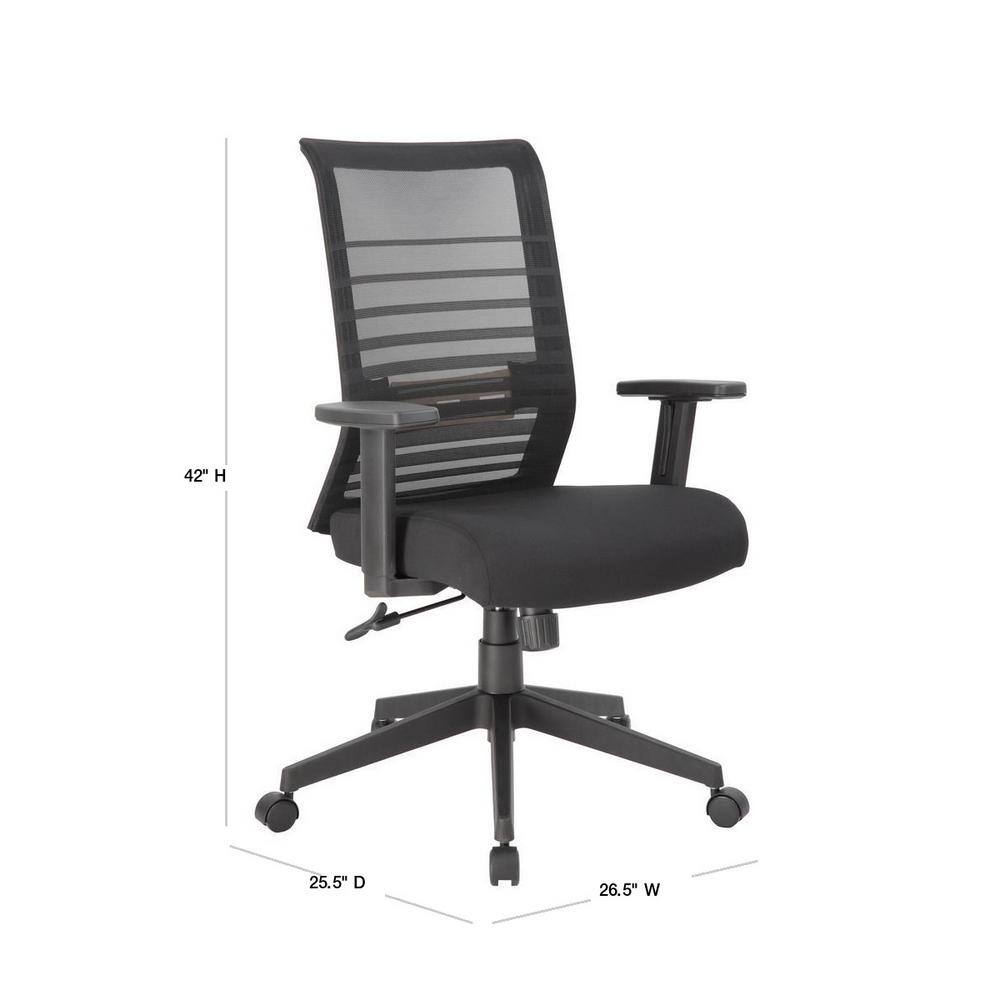 Synchro-Tilt Mesh Task Chair with Adjustable Arms - Black