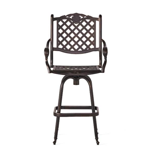 Copper Tone Swivel Aluminum Finish Outdoor Barstool