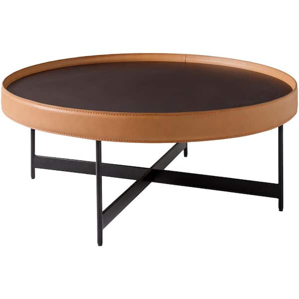 Livabliss Shawn 17 in. Brown/Black Rectangle Wood Coffee Table