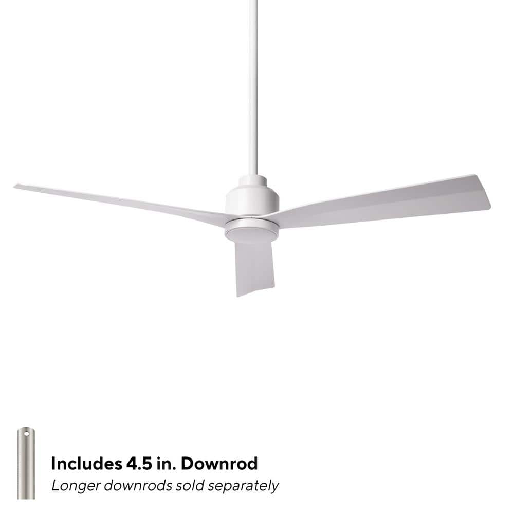 52" Matte White Smart Ceiling Fan with Remote and 3 Blades