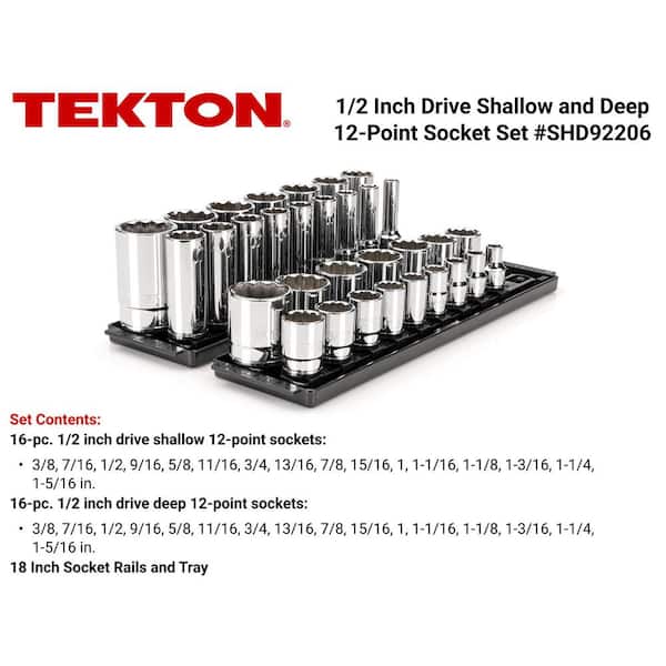 1/2 in. Drive 12-Point Socket Set with Rails (3/8 in.-1-5/16 in.) (32-Piece)