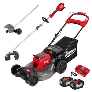M18 FUEL Brushless Cordless 21 in. Dual Battery Self-Propelled Lawn Mower w/ String Trimmer, Edger & (2)12.0Ah Batteries