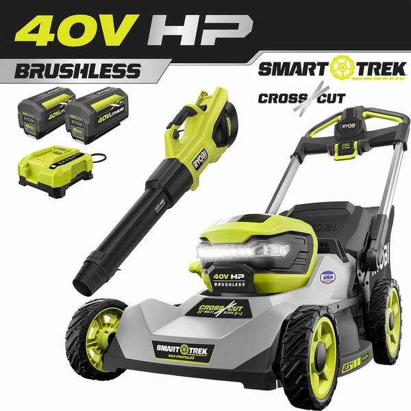 40V 20 Cordless Battery Dual Blade Lawn Mower w/ 4.0Ah and 2.0Ah Batteries  & Charger