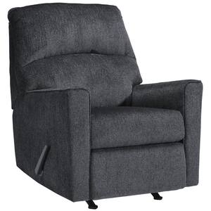 Gray Fabric Rocker Recliner with Tufted Back