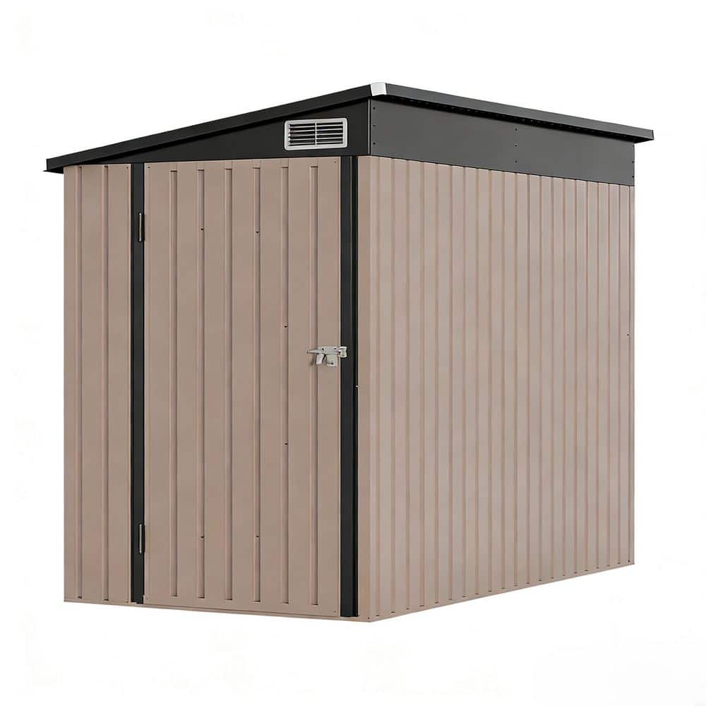 Garvee 32 sq. ft. Metal Outdoor Lean-To Storage Shed, 4 x 8 ft