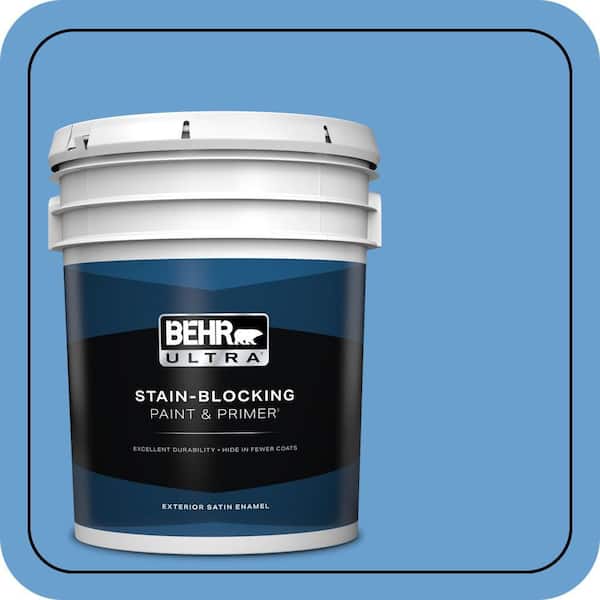 BEHR ULTRA 5 gal. #P520-4 Cornflower Satin Enamel Exterior Paint & Primer