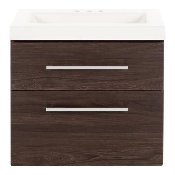Domani Larissa 24 in. W x 19 in. D Wall Hung Bathroom Vanity in Elm