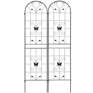 Generic Metal Garden Trellis for Climbing Plants, 19.7''L x 86.7''H for Vines Rose Support Outdoor Trellis (Black, 2 Pack)