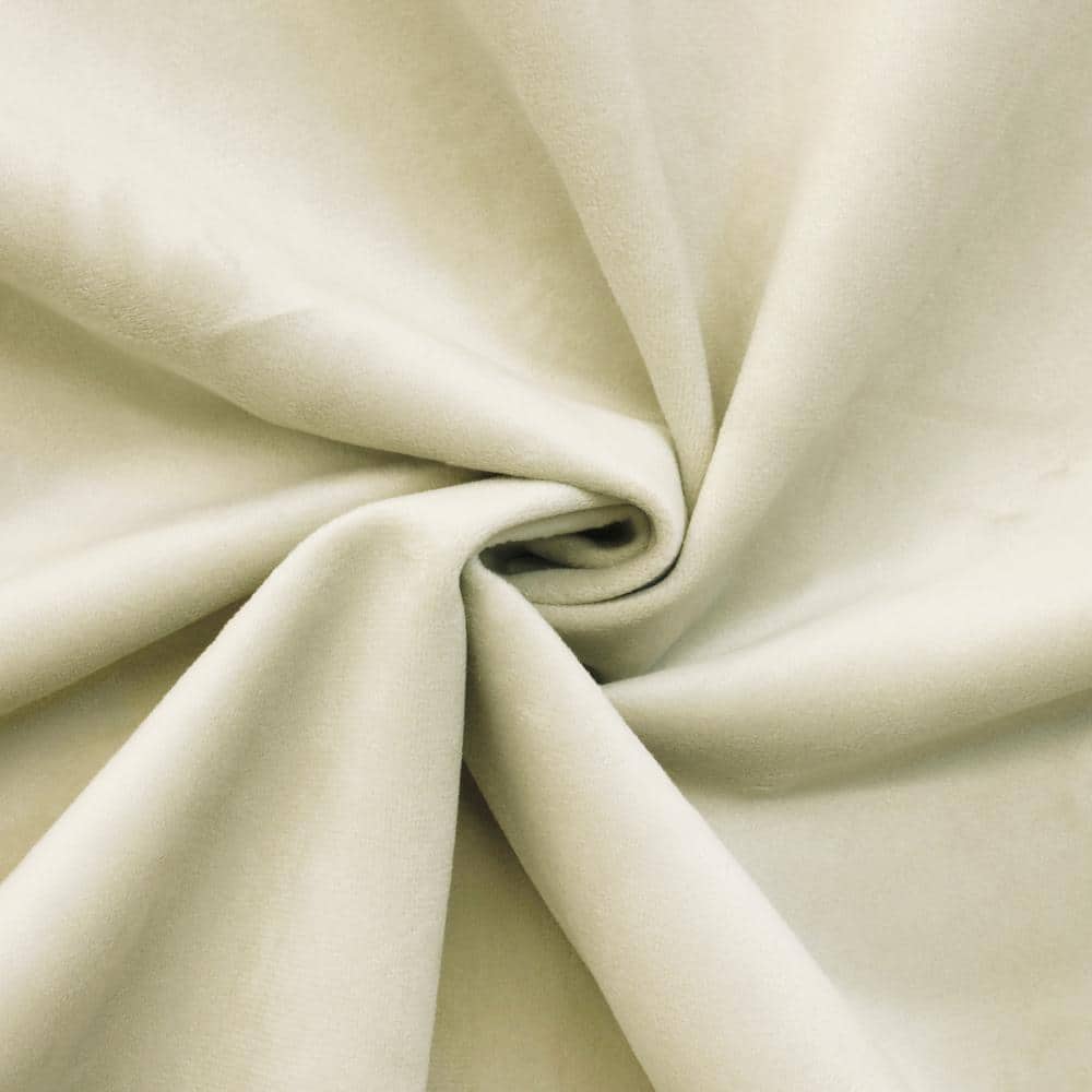 Seren Natural Velvet Room Darkening 50" x 95" Curtain Panel