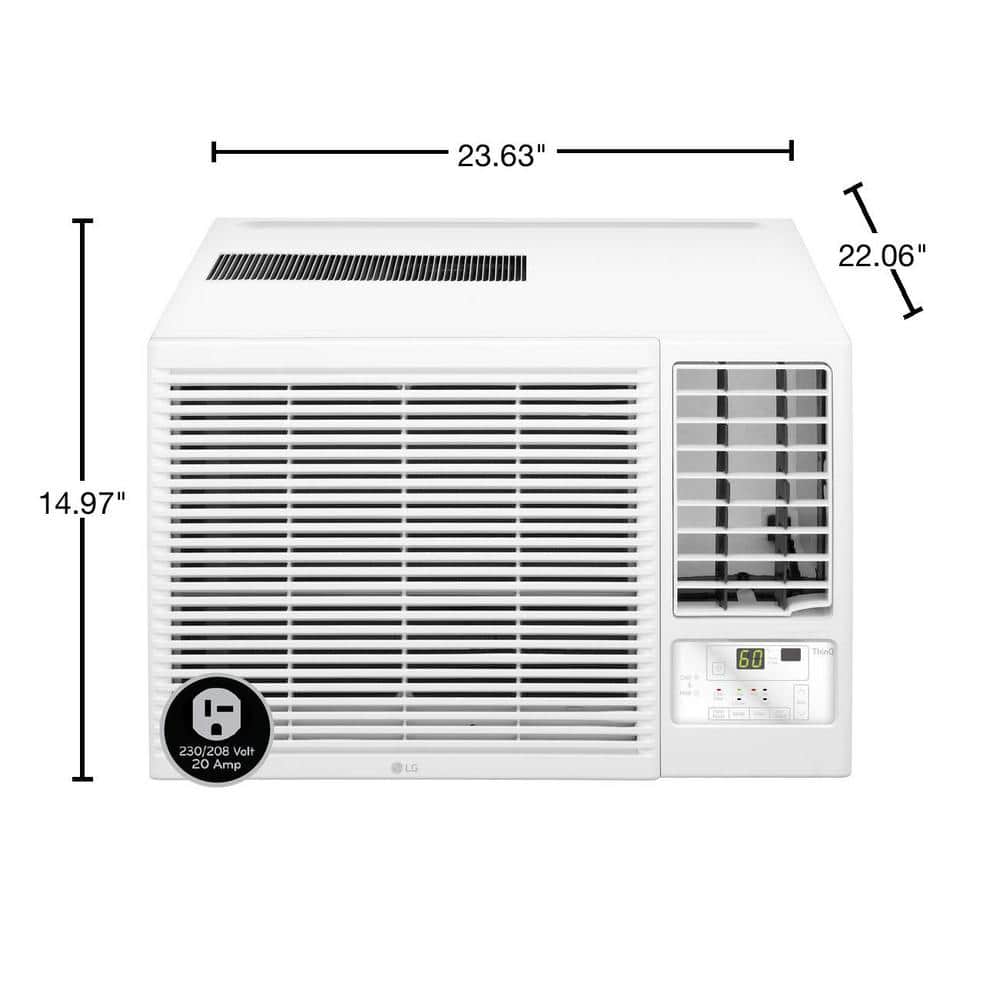 White 12000 BTU Window Air Conditioner with Heater and Remote