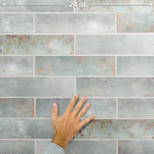 Merola Tile Biarritz Green 3 in. x 12 in. Ceramic Wall Tile (5.72