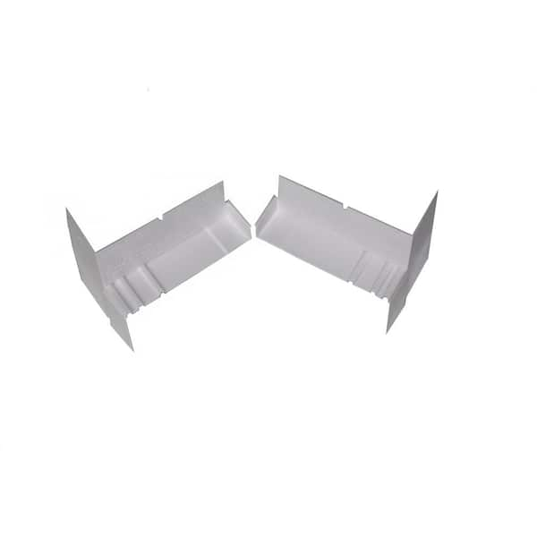 SureSill 4-9/16 in. White PVC Sloped Sill Pan for Door and Window Installation and Flashing End Caps (Case of 20 Pairs)