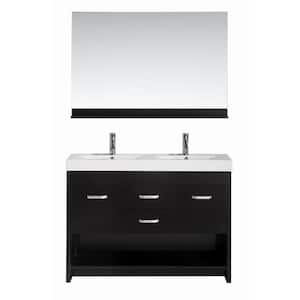Citrus 48 in. W x 18 in. D Double Vanity in Espresso with Acrylic Vanity Top and Mirror in White