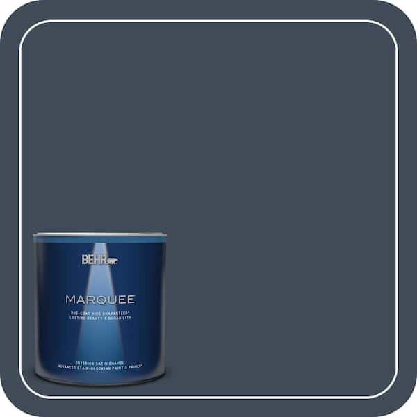 BEHR MARQUEE 1 qt. #PPF-58 Dark Night Satin Enamel Interior Paint & Primer