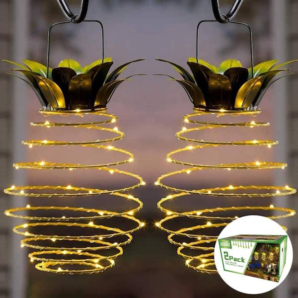 SOWAZ 60 LED Yellow Light Color Christmas Pineapple Hanging Lights (2-Pack)
