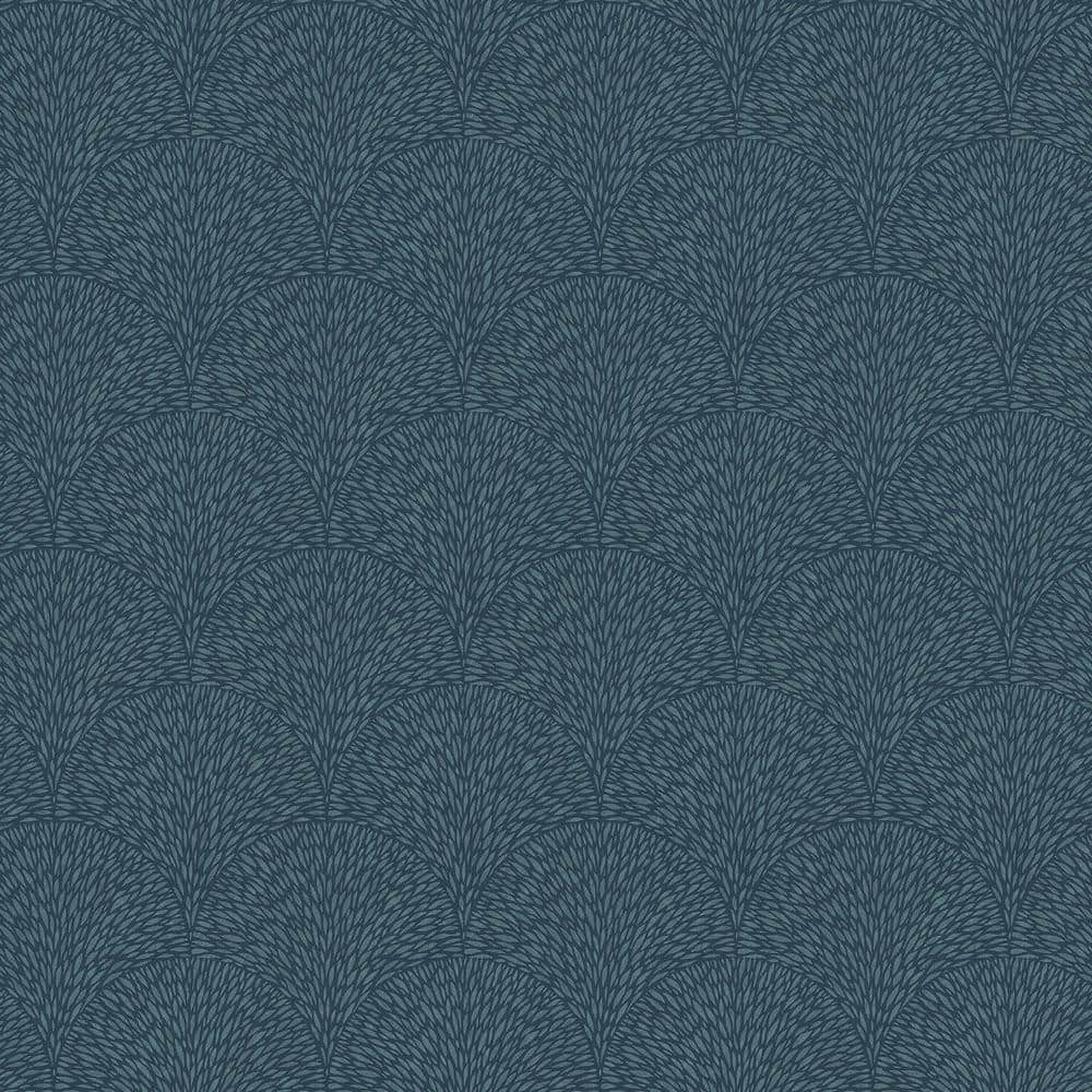 TexStyle Collection Navy and Turquoise Hedgehog Satin Finish Non-Pasted on 
