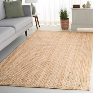 Natural Fiber Beige/Gray 8 ft. x 10 ft. Woven Solid Area Rug