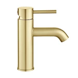 Ivy Single-Handle Single-Hole Bathroom Faucet in Brushed Gold